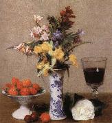 Henri Fantin-Latour Still lIfe with Flowens and Fruit oil painting artist